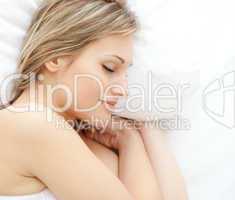 Blond woman relaxing