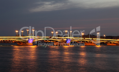 Blagoveshensky bridge over Neva river in St. Petersburg