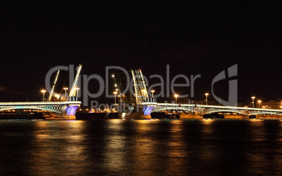 Blagoveshensky bridge over Neva river in St. Petersburg