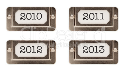 2010, 2011, 2012, 2013 File Drawer Labels