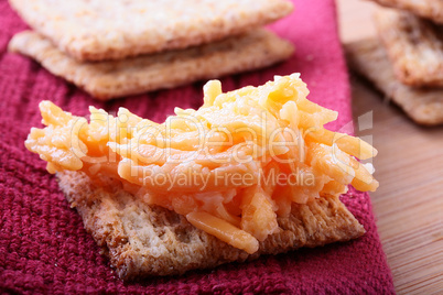 Wheat crackers with cheese