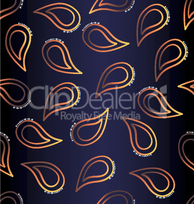 Decorative seamless pattern with Turkish (Indian) cucumbers
