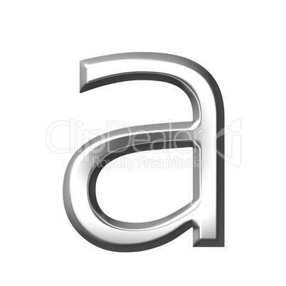 3d silver letter a