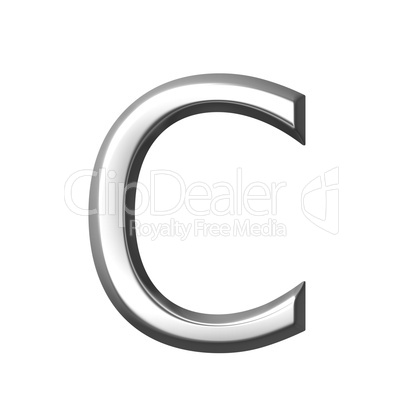 3d silver letter c