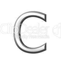 3d silver letter c