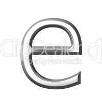 3d silver letter e