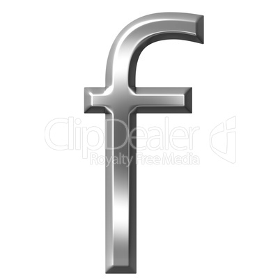 3d silver letter f