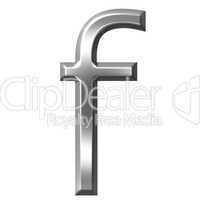 3d silver letter f