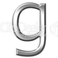 3d silver letter g