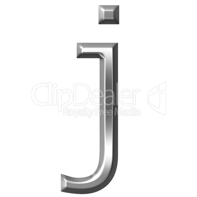 3d silver letter j