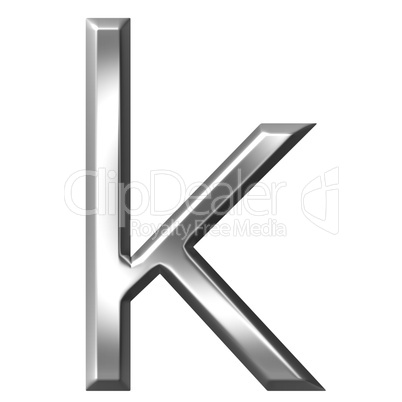 3d silver letter k