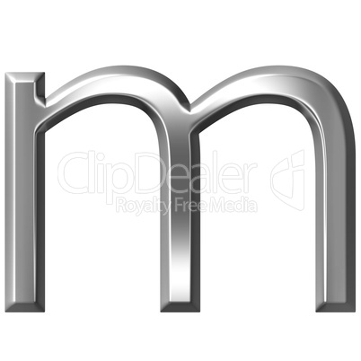 3d silver letter m