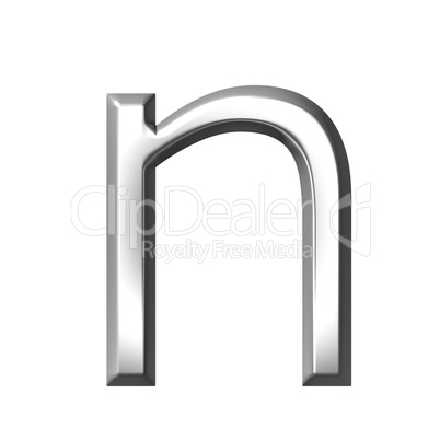 3d silver letter n