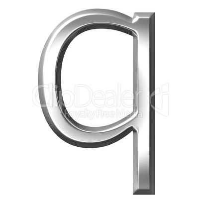 3d silver letter q
