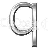 3d silver letter q