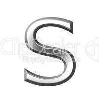 3d silver letter s