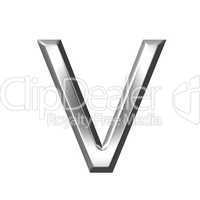 3d silver letter v