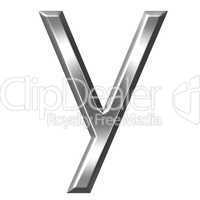 3d silver letter y