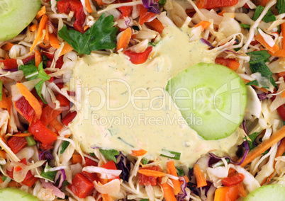 12 vegetables salad with sauce