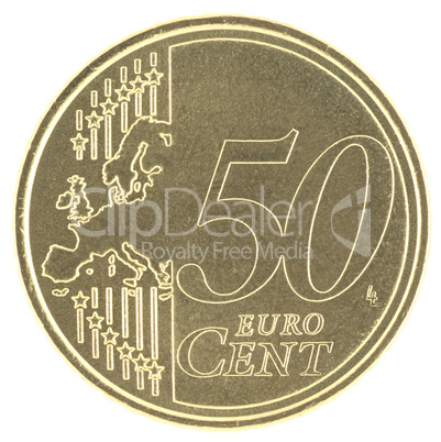 Uncirculated 50 Eurocent new map