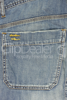 Blue jeans back pocket