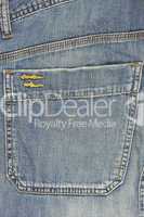 Blue jeans back pocket