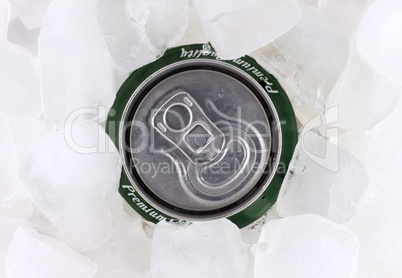 Can of beer in ice