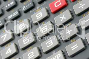 Close up of a calculator keypad