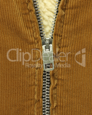 Half open coat zipper