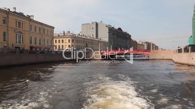 Travel along Griboedov channel  in St. Petersburg , Russia