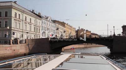 Travel along Griboedov channel  in St. Petersburg , Russia