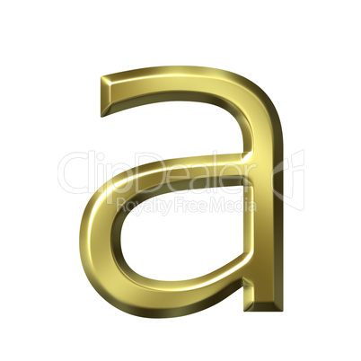 3d golden letter a