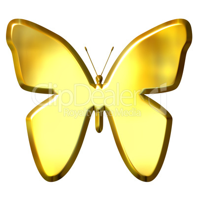 3D Golden Butterfly