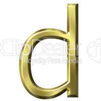 3d golden letter d