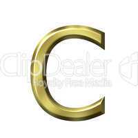 3d golden letter c