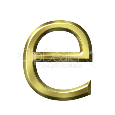 3d golden letter e