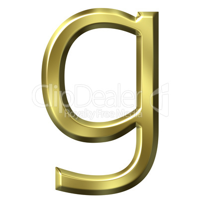 3d golden letter g