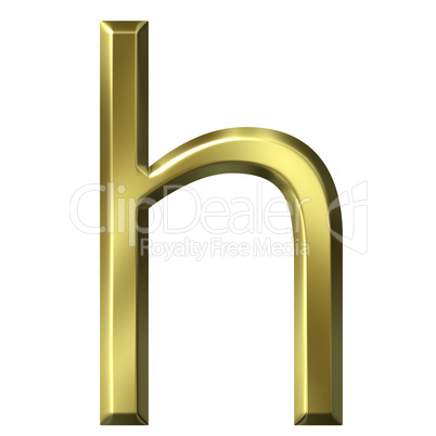 3d golden letter h