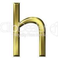 3d golden letter h