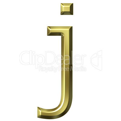 3d golden letter j