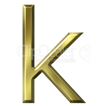 3d golden letter k