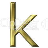 3d golden letter k