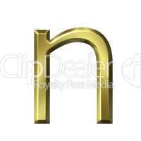 3d golden letter n