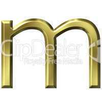 3d golden letter m