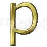 3d golden letter p