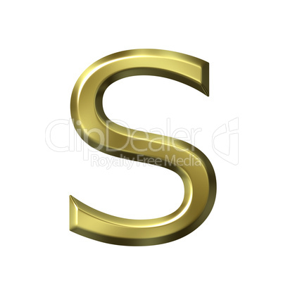 3d golden letter s