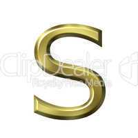 3d golden letter s