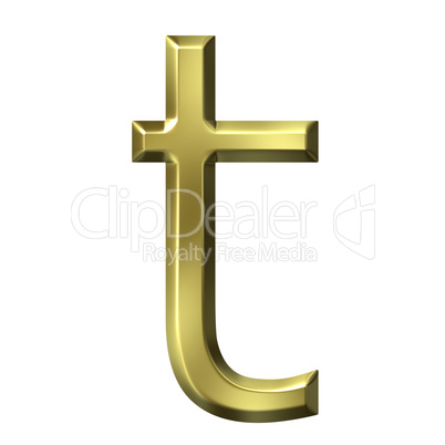 3d golden letter t