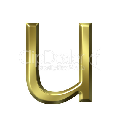 3d golden letter u