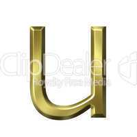 3d golden letter u
